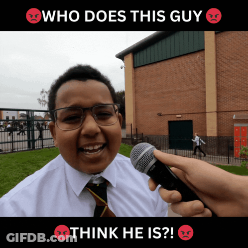 Boy With Glasses Holding Microphone GIF
