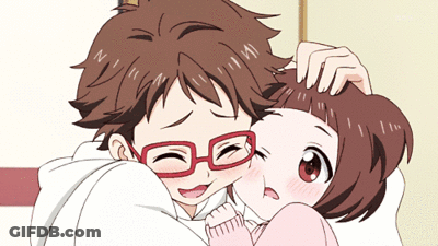 Boy With Glasses Hugging Girl GIF
