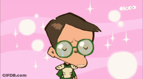 Boy With Glasses Pink Background GIF
