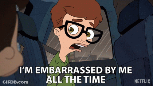 Boy With Glasses Says I'm Embarrassed By Me All The Time GIF