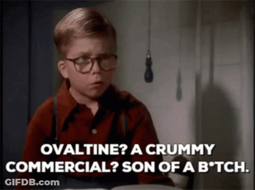Boy With Glasses Says Ovaltine Crummy Commercial Son Of A B*tch GIF