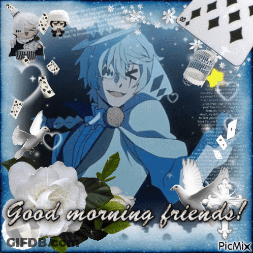 Boy With Good Morning Friends GIF