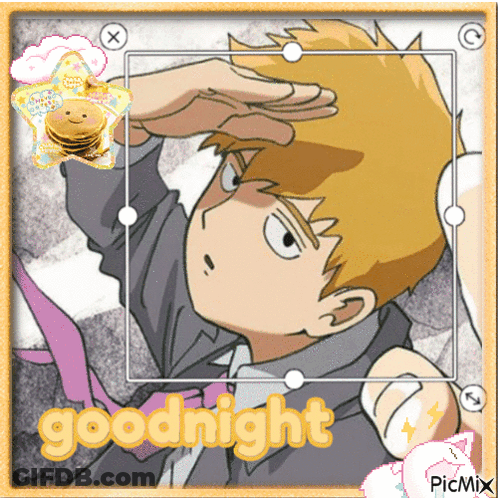 Boy With Goodnight Text GIF