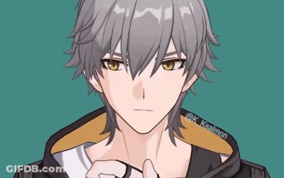 Boy With Gray Hair Named K Salmon GIF