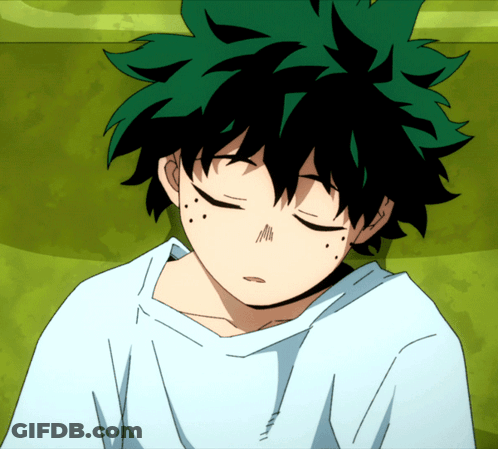 Boy With Green Hair Sleeping On Couch GIF