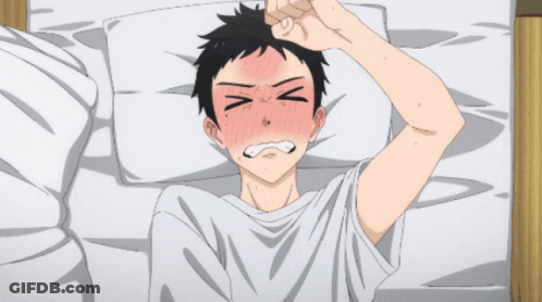 Boy With Hand On Forehead Eyes Closed GIF