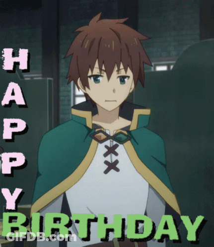 Boy With Happy Birthday Text GIF