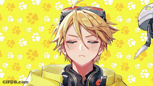 Boy With Headphones And Goggles On Yellow GIF