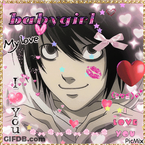 Boy With Hearts Saying Babygirl GIF