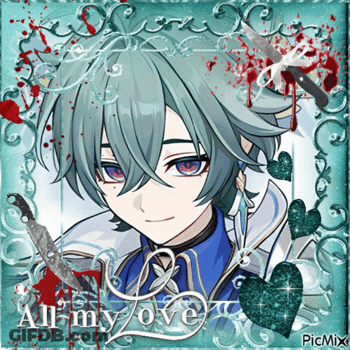 Boy With Knife Saying All My Love GIF