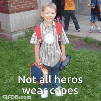 Boy With Medal Not All Heroes Wear Capes GIF