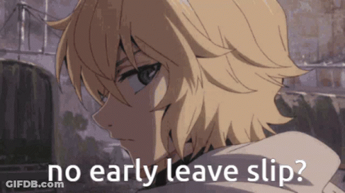 Boy With No Early Leave Slip GIF