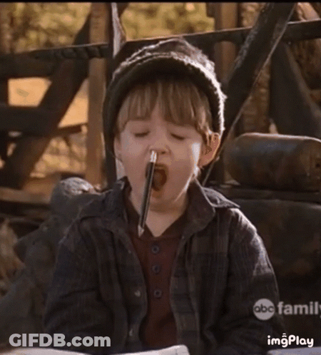 Boy With Pencil In Mouth ABC Family Logo GIF