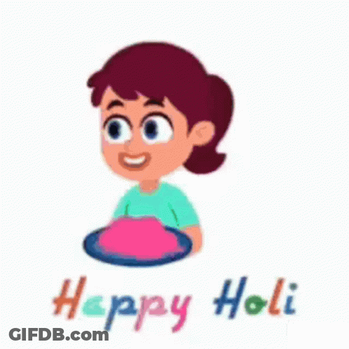 Boy With Pink Face Paint Saying Happy Holi GIF