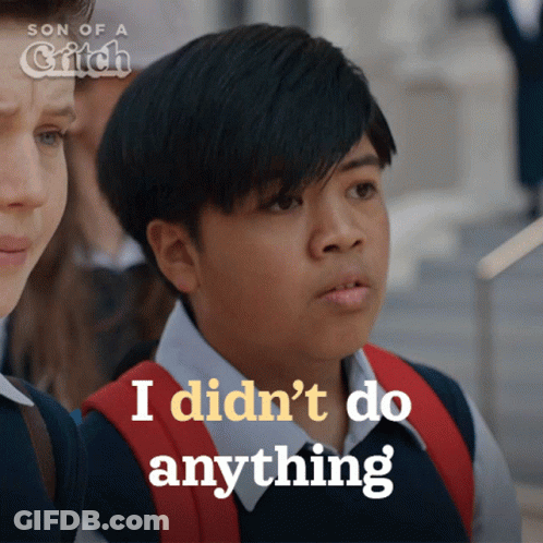 Boy With Red Backpack Saying I Didnt Do Anything GIF