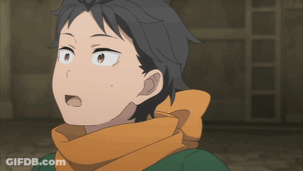 Boy With Scarf Looking Up GIF