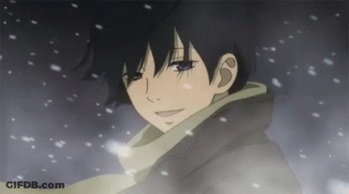 Boy With Scarf Standing In Snow GIF