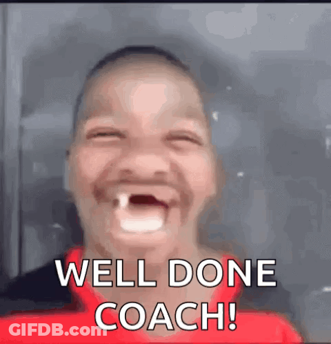Boy With Tooth Funny Face Saying Well Done Coach GIF