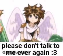 Boy With Wings Saying Please Don't Talk To Me Ever Again :3 GIF