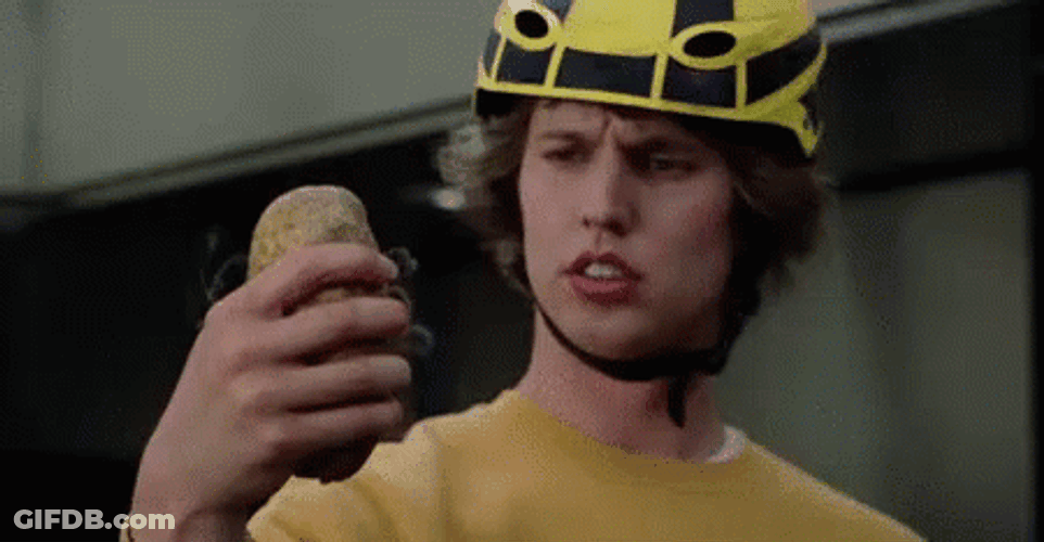 Boy Yelling To Hot Potato GIF