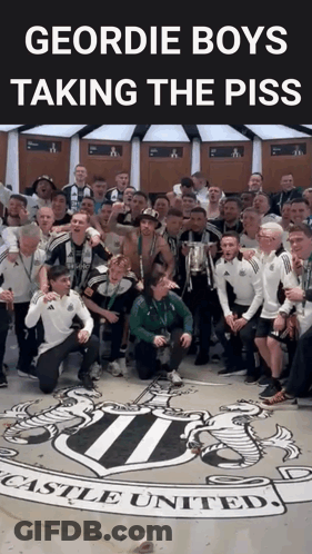Boys Posing In Locker Room With Castle United Logo GIF