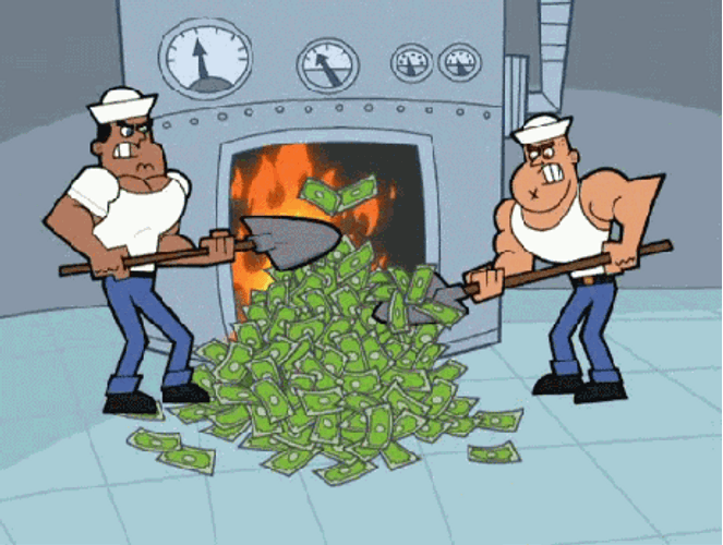 Boys Shoveling Money GIF