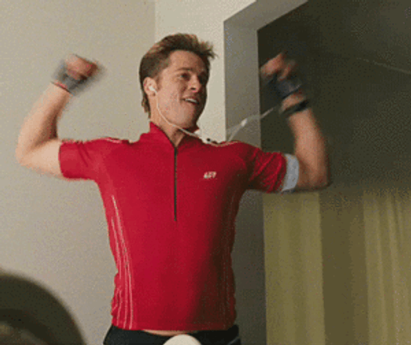 Brad Pitt Happy Dance GIF