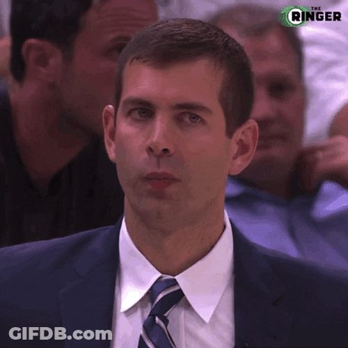 Brad Stevens Looking Annoyed Close Shot GIF