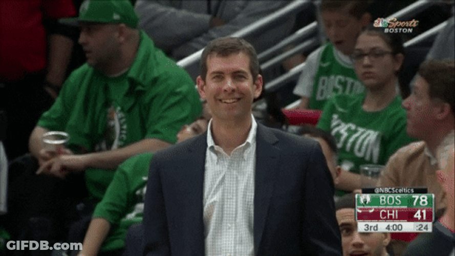 Brad Stevens Showing Confusion While Smiling GIF