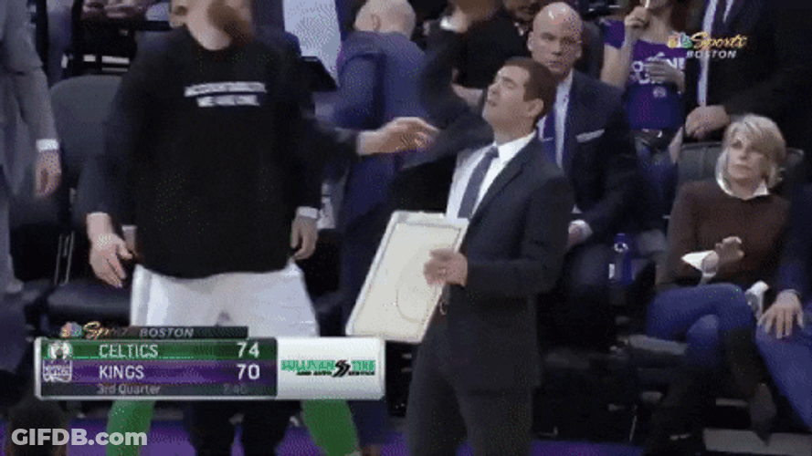 Brad Stevens Throwing Basketball GIF