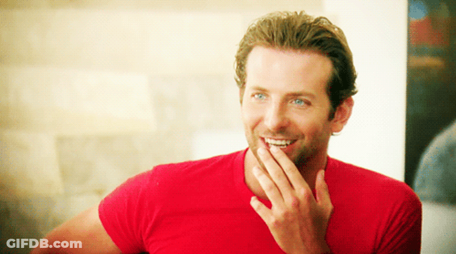 Bradley Cooper Sexy Handsome Laugh GIF