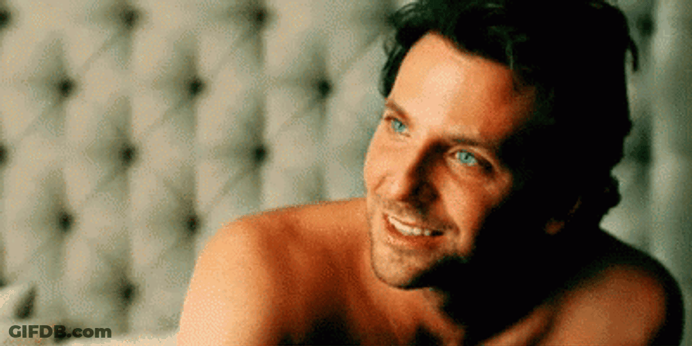 Bradley Cooper Shirtless Smile Limitless GIF