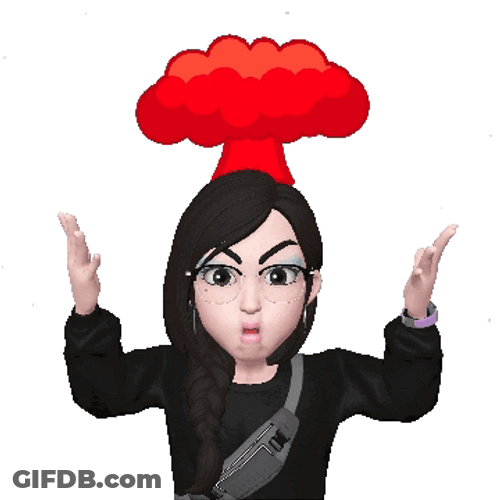 Brain Blast Female Emoji GIF