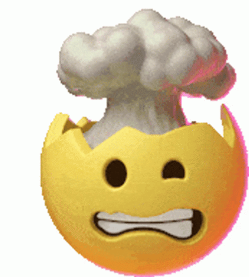 Brain Blast Panicking Yellow Emoticon GIF