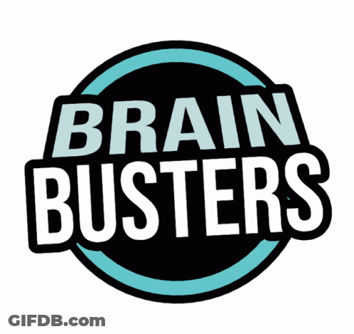 Brain Busters Logo With Blue Circle GIF