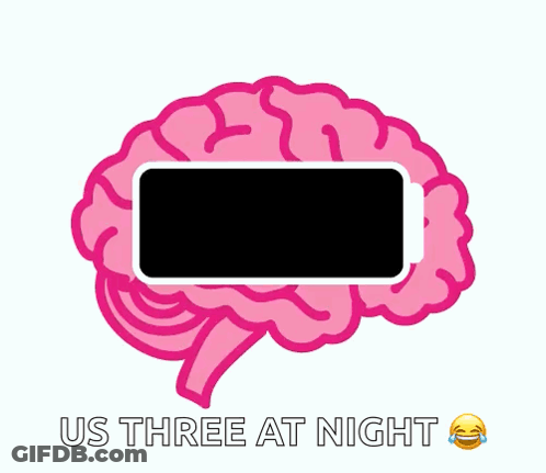Brain With Empty Battery Us Three At Night GIF