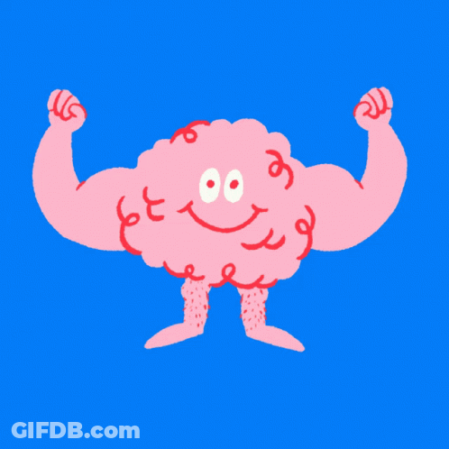 Brain With Muscles Saying Mental Health Is Health GIF