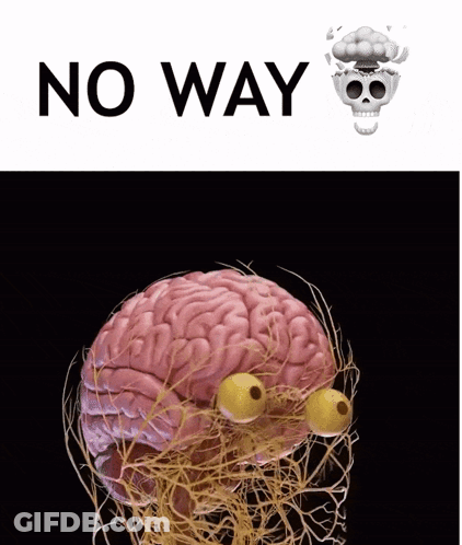 Brain With Skull Saying No Way GIF