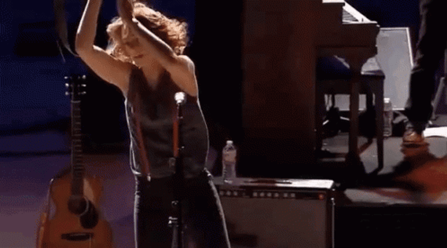 Brandi Carlile Tapping Her Guitar GIF