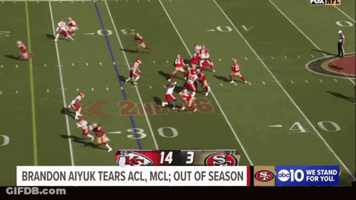 Brandon Aiyuk Tears ACL MCL Out Of Season GIF