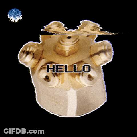 Brass Object With Hello GIF