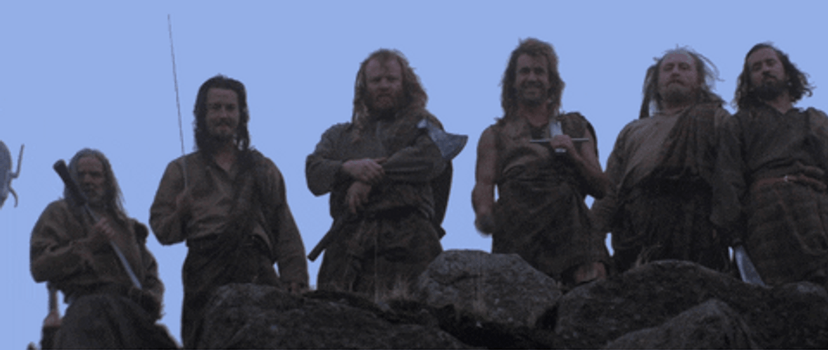 Braveheart Freedom Hamish People Waving GIF