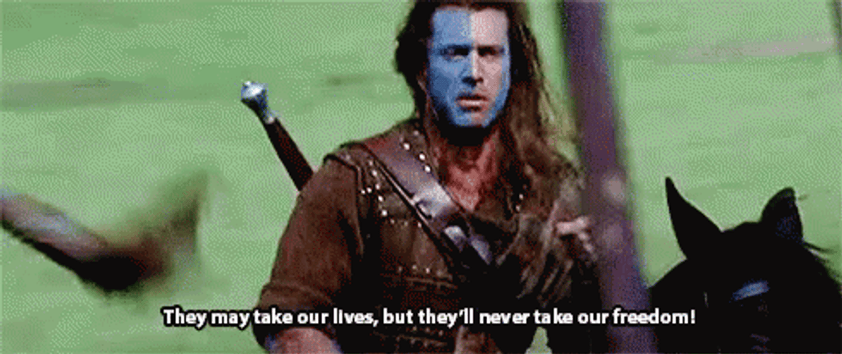Braveheart Freedom Mel Gibson Rallying Troops GIF
