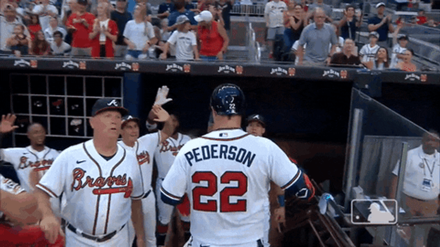 Braves And Brewers Team Awesome High Five GIF
