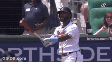 Braves Baseball Player Swinging Bat GIF