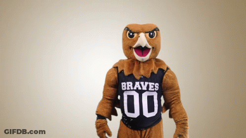 Braves Mascot Wearing Black Jersey Number 00 GIF