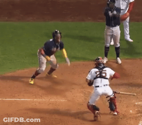 Braves Ronald Acuna Jump Fight GIF