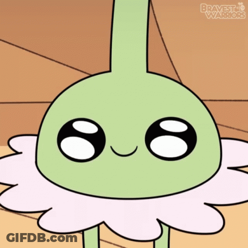 Bravest Warriors Cartoon Character With Flower On Head GIF