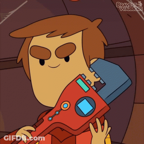 Bravest Warriors Character Holding Red Wrench GIF