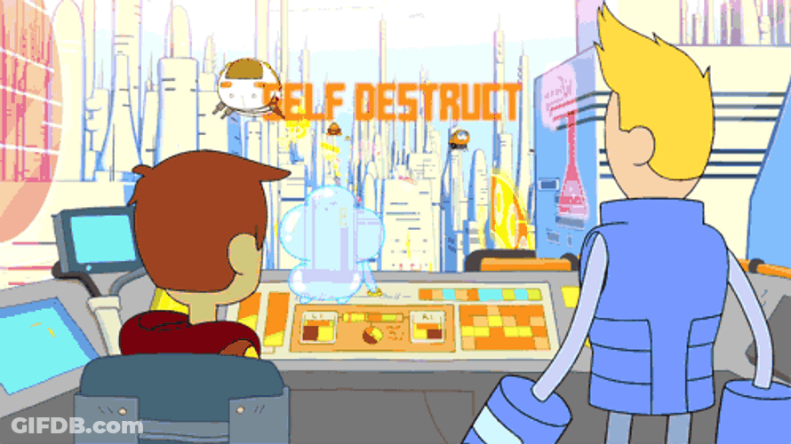 Bravest Warriors Chris And Danny Initiated Self Destruct GIF